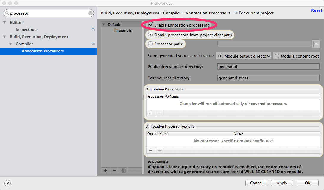 intellij apt processor